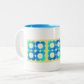 Turquoise Citroen bloemenmoes mok (Voorkant links)