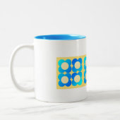 Turquoise Citroen bloemenmoes mok (Links)