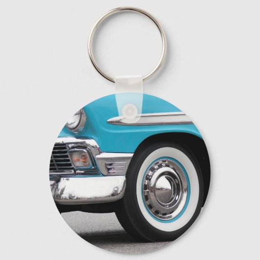 Turquoise Classic Car Sleutelhanger (Voorkant)