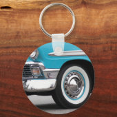 Turquoise Classic Car Sleutelhanger (Voorkant)