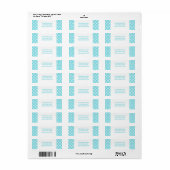 Turquoise Classy Diamond Holiday Adresetiketten Etiket (Full Sheet)