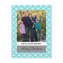 Turquoise Classy Diamond Holiday Foto Briefkaart