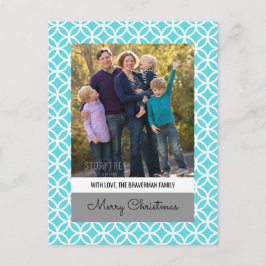 Turquoise Classy Diamond Holiday Foto Briefkaart