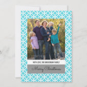 Turquoise Classy Diamond Holiday Foto Flat Kaart (Voorkant)