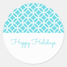 Turquoise Classy Diamond Holiday Stickers