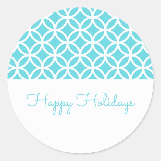Turquoise Classy Diamond Holiday Stickers (Voorkant)
