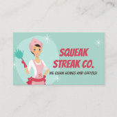 Turquoise Cleaner Cleaning Visitekaartje (Voorkant)