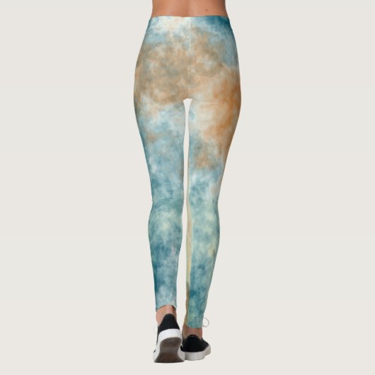 Turquoise Cloud art Leggings (Achterkant)