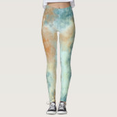 Turquoise Cloud art Leggings (Voorkant)