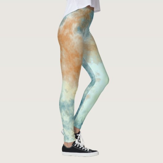 Turquoise Cloud art Leggings (Rechts)