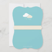 Turquoise Cloud Baby shower Invitation Kaart (Achterkant)