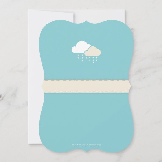 Turquoise Cloud Baby shower Invitation Kaart (Achterkant)