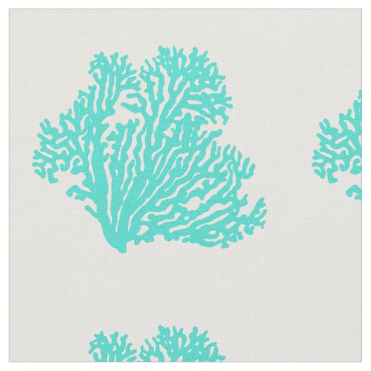 Turquoise Coastal Coral Stof (Close Up)