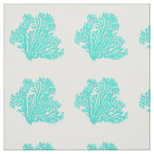 Turquoise Coastal Coral Stof (Swatch)