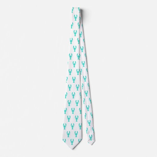 Turquoise Coastal Lobster Stropdas (Voorkant)