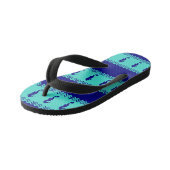 Turquoise Coastal Seapaarden Stripes Kinder Teenslippers (Schuin)