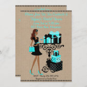 Turquoise Cocktail Keep Calm Vrijgezellenfeest Inv Kaart (Voorkant / Achterkant)