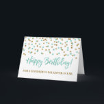 Turquoise Confetti Daughter in Law Birthday Kaart<br><div class="desc">Verjaarkaart voor dochter in rechte met turquoise en goud modern glitter confetti patroon. Houd er rekening mee dat glitter-effect alleen fotografisch effect is.</div>