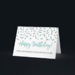 Turquoise Confetti Daughter in Law Birthday Kaart<br><div class="desc">Verjaarkaart voor dochter in rechte met turkooise en zilver modern glitter confetti patroon. Houd er rekening mee dat glitter-effect alleen fotografisch effect is.</div>