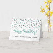 Turquoise Confetti Goddochter Birthday Kaart (Gele Bloem)