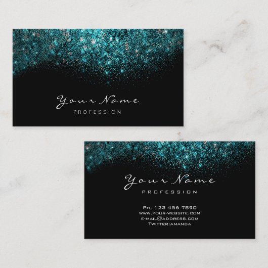 Turquoise Confetti Makeup Artist Lashes Extension Visitekaartje (Voorkant / Achterkant)