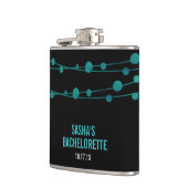 Turquoise Confetti Personalized Bachelorette Party Heupfles (Links)