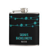 Turquoise Confetti Personalized Bachelorette Party Heupfles (Voorkant)