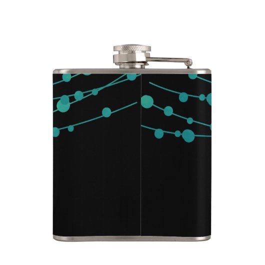 Turquoise Confetti Personalized Bachelorette Party Heupfles (Achterkant)