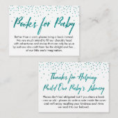 Turquoise Confetti & Script Boekverzoek Insteekkaa Informatiekaartje (Voorkant / Achterkant)