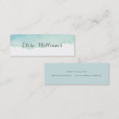 Turquoise-contactkaart voor Waterverf Contactkaartje (Voorkant / Achterkant)