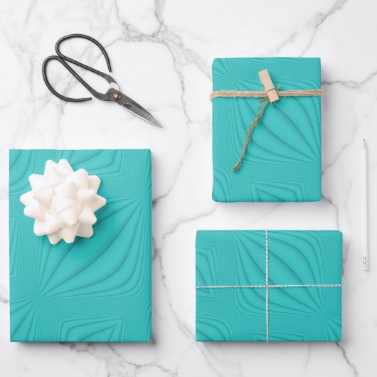 Turquoise Contour Inpakpapier Vel (Voorkant)