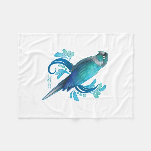 Turquoise Conure Fleece Deken (Voorkant (Horizontaal))