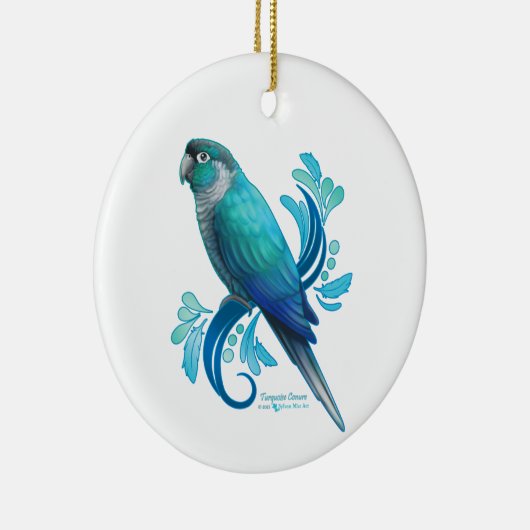 Turquoise Conure Keramisch Ornament (Rechts)