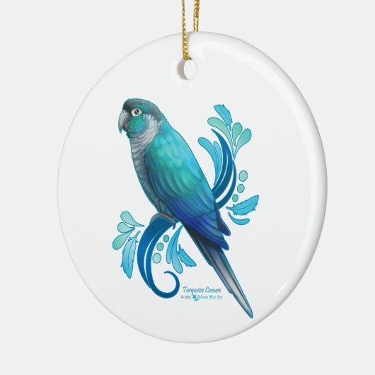 Turquoise Conure Keramisch Ornament (Links)