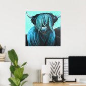 Turquoise Coo, Hoe gaat het?(Poster) Poster (Thuiskantoor)