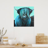 Turquoise Coo, Hoe gaat het?(Poster) Poster (Keuken)