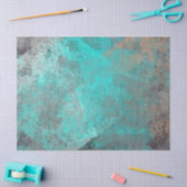 Turquoise Copper Petina Decoupage Baclgrround Tissuepapier (Craft)