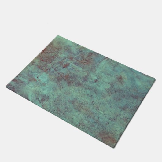 Turquoise Copper Textured Grunge Deurmat (Schuin)