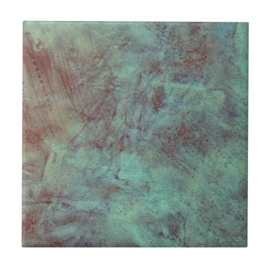Turquoise Copper Textured Grunge Tegeltje (Voorkant)