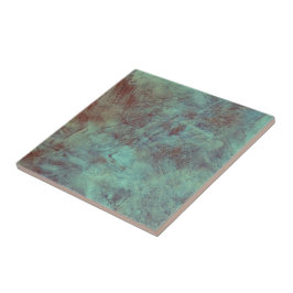 Turquoise Copper Textured Grunge Tegeltje