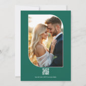 Turquoise & Coral Floral Wedding Kaart (Achterkant)