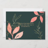 Turquoise Coral Gold COUPLES SHOWER Handgeschreven Kaart (Achterkant)