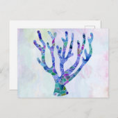 Turquoise Coral Mosaic Zee Glass Silhouette Briefkaart (Voorkant / Achterkant)