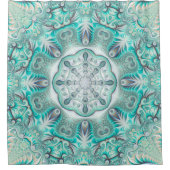 Turquoise Coral Reef Mandala Douchegordijn (Voorkant)