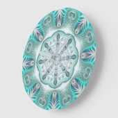 Turquoise Coral Reef Mandala Grote Klok (Hoek)