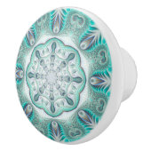 Turquoise Coral Reef Mandala Keramische Knop (Rechts)