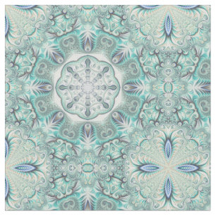 Turquoise Coral Reef Mandala Stof