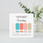 Turquoise Coral Summer Wedding Palette 2026 Card Kaart (Staand voorkant)