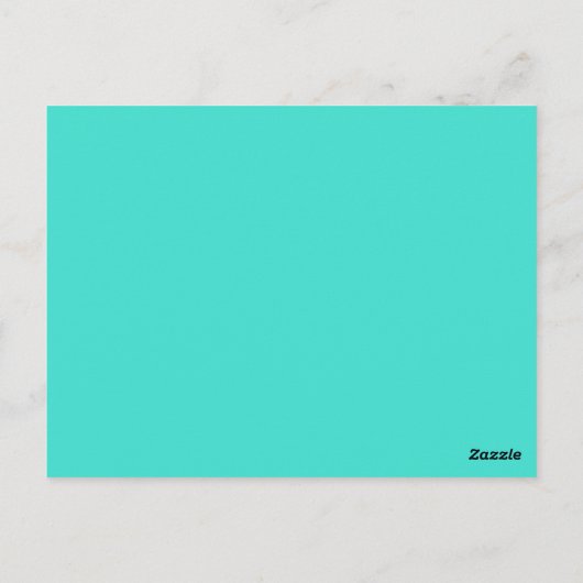 Turquoise Coral Trouwtafel Nummer Briefkaart (Achterkant)
