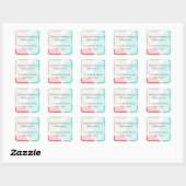 Turquoise & Coral Zinnia Flower Sticker (Vel)